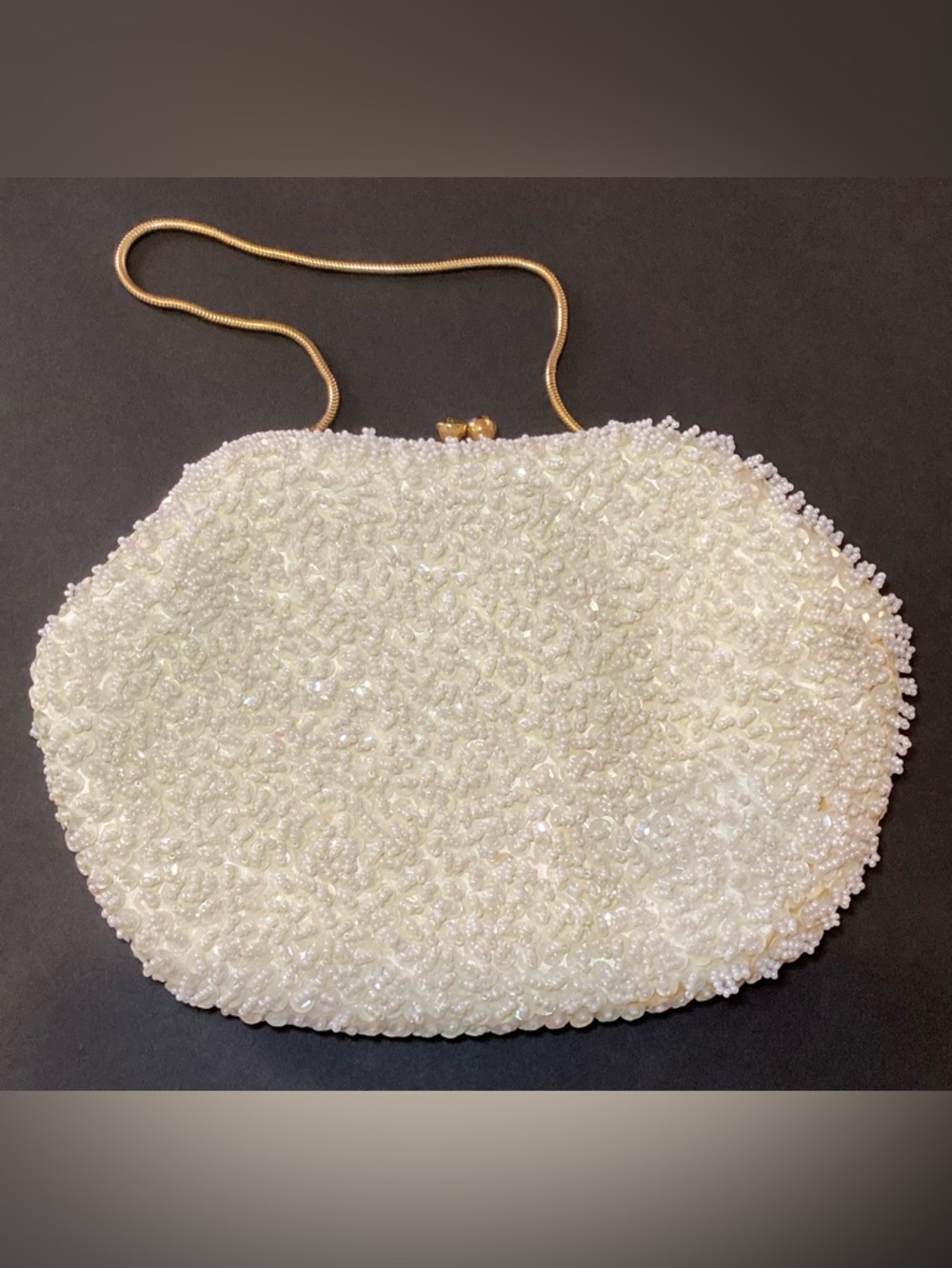 Elegant MCM Beaded and Sequined Clutch